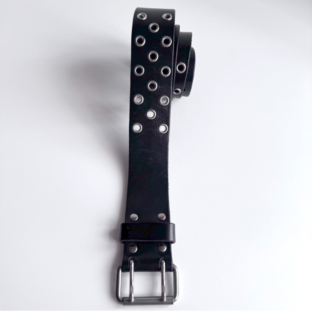 BKE Black Grommet Leather Belt Size 38